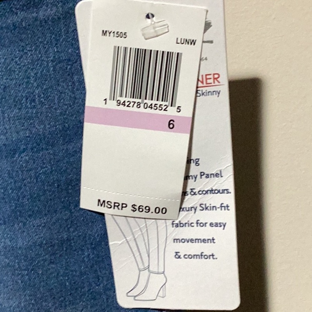 Seven7 Tummy Toner Denim Leggings - Size 6 - Picture 3 of 10